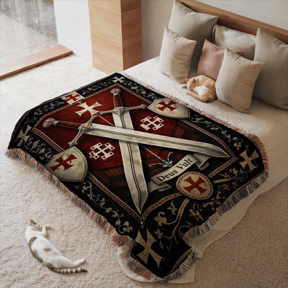Medieval Crusader Theme Decorative Blanket