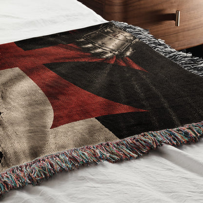 CalmNestStyle Not Unto Us Templar Vow at Calvary jacquard woven blanket