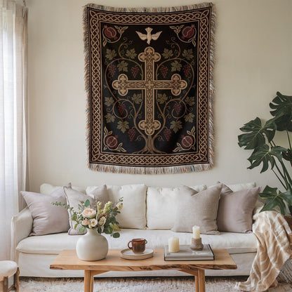 Large Decorative Cross Tapestry Wall Hanging for Living Room