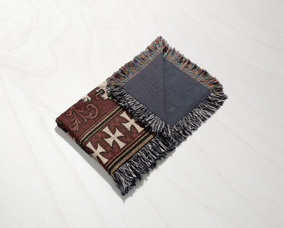 MyDesigns Medieval Blanket – Two Templar Knights Crossing Swords Woven Throw jacquard woven blanket