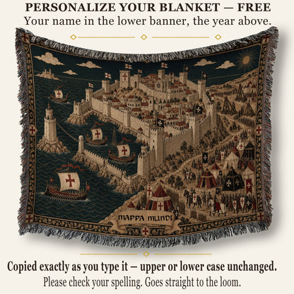 CalmNestStyle Crusader Harbor Siege I Camp Before the Walls jacquard woven blanket