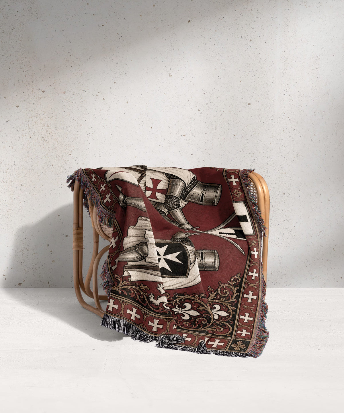 MyDesigns Knight Duel Tapestry Blanket – Knights Templar vs Hospitaller Sword Fight Woven Throw jacquard woven blanket