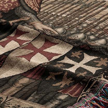 CalmNestStyle Baldwin IV Jerusalem Crusaders Medieval Art Baldwin IV Woven Blanket jacquard woven blanket