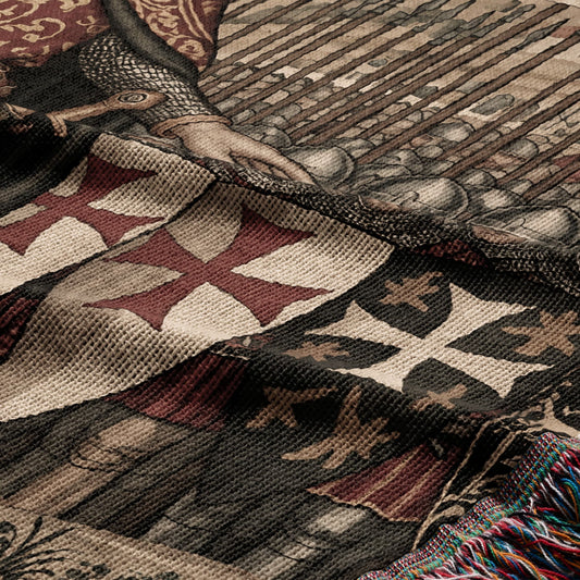 CalmNestStyle Baldwin IV Jerusalem Crusaders Medieval Art Baldwin IV Woven Blanket jacquard woven blanket