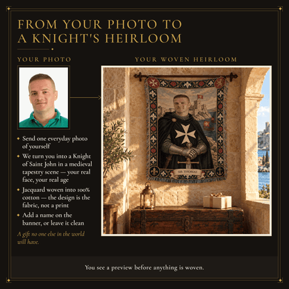 MyDesigns Hospitaller Knight of Malta - Your Portrait, Woven jacquard woven blanket