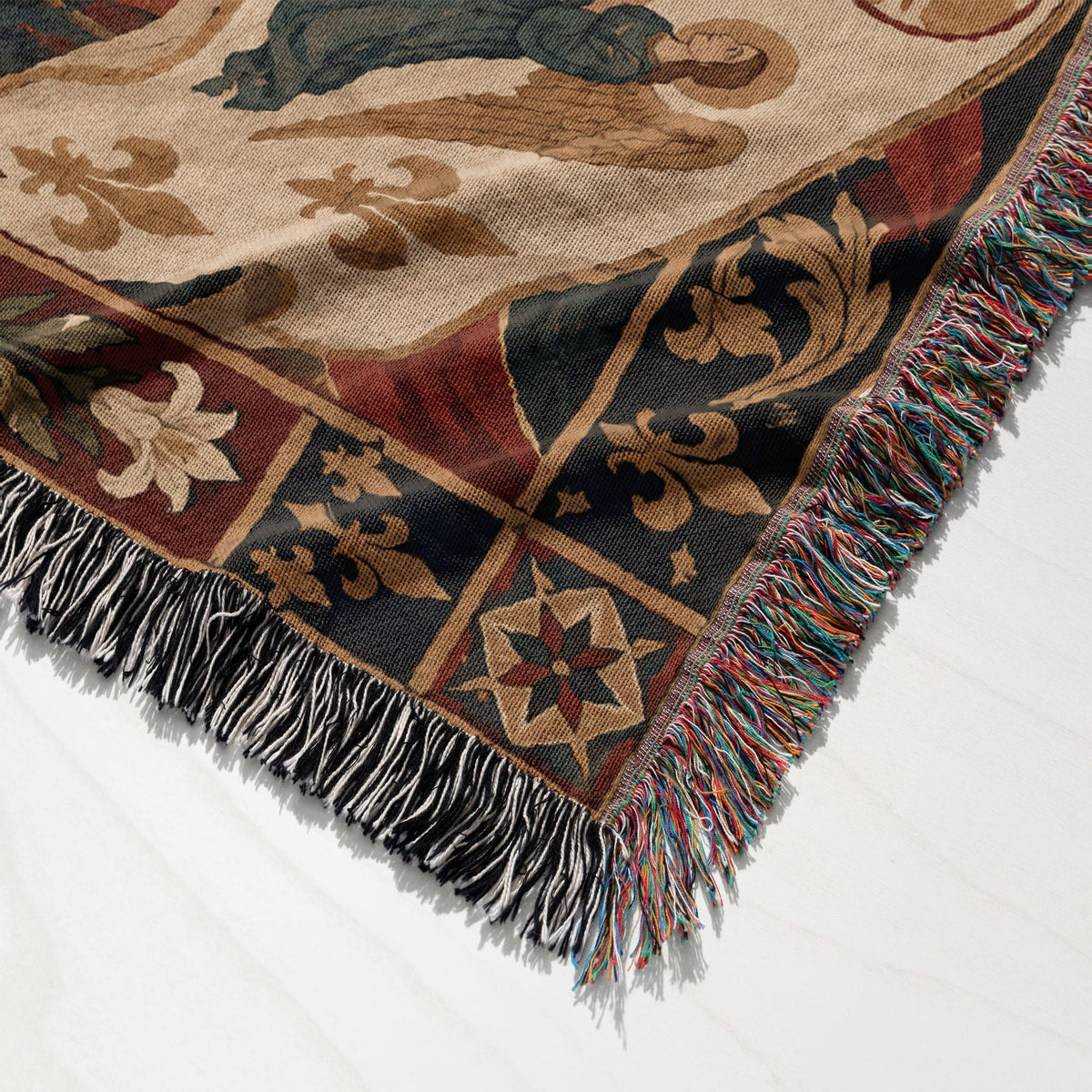 CalmNestStyle Joan of Arc and the Lily Banner jacquard woven blanket