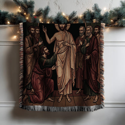 Beautiful Illustrated Depiction of Biblical Figures Blanket