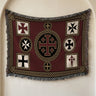Medieval Tapestry Art Woven Blanket – Jerusalem Cross Medallion, Crusader Orders