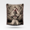 A Knight's Prayer Jesus and Non Nobis Domine Templar Woven Blanket