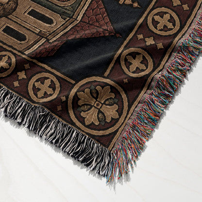 MyDesigns Mystical Supper Horizontal Tapestry - Round Table Orthodox Icon jacquard woven blanket