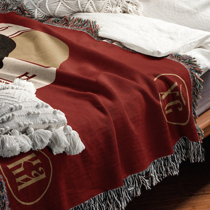 CalmNestStyle Mandylion Holy Face of Christ Flag Woven Blanket jacquard woven blanket