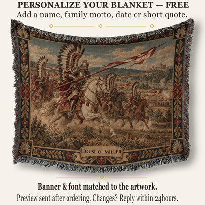 CalmNestStyle The Winged Hussars jacquard woven blanket