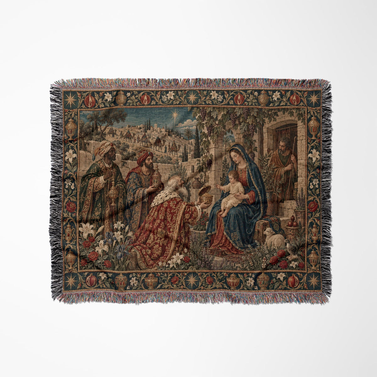 CalmNestStyle The Three Kings jacquard woven blanket