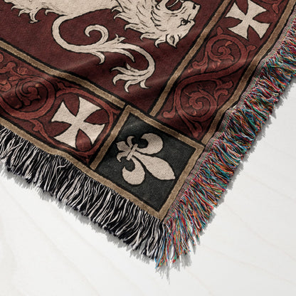 MyDesigns Medieval Wall Hanging – Templar Knight Duel Woven Blanket jacquard woven blanket