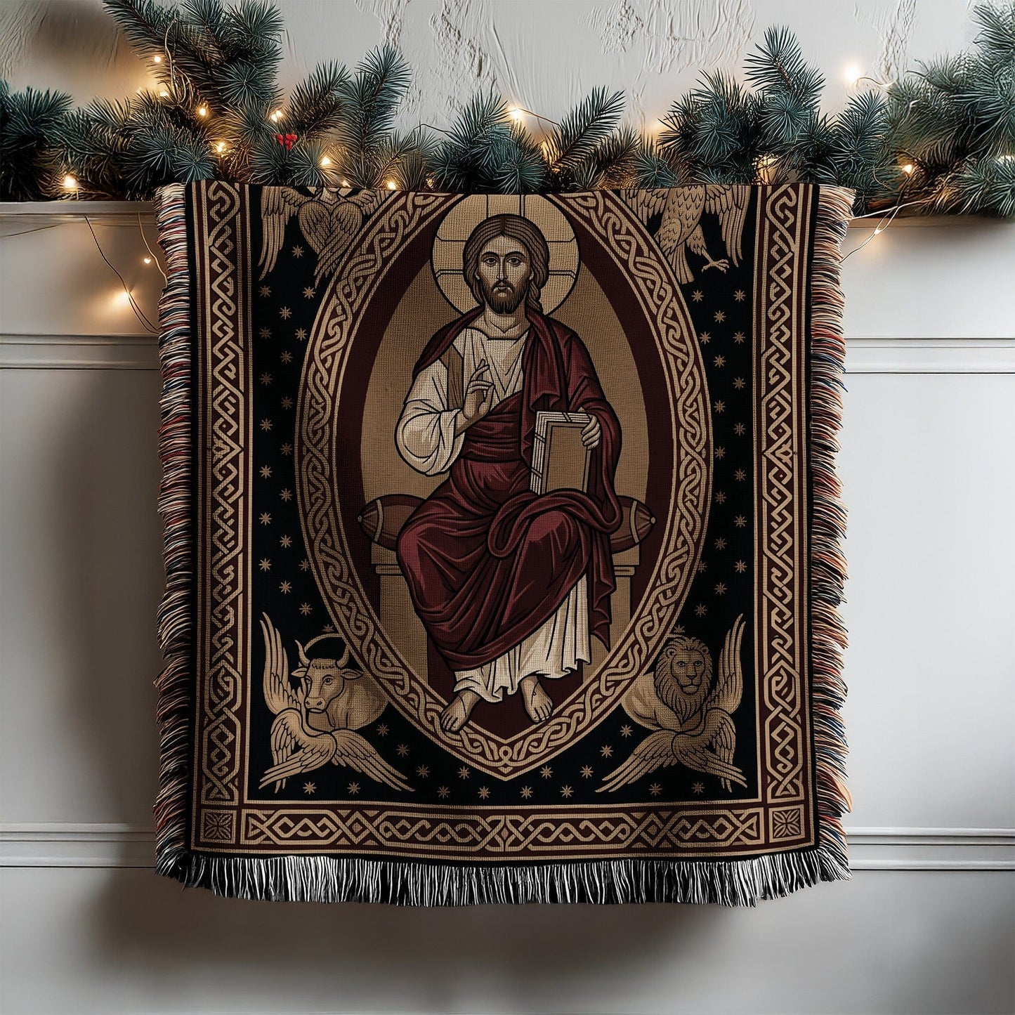 Sacred Christian Iconography Tapestry Blanket Product