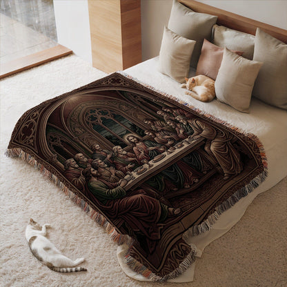 The Last Supper Themed Decorative Throw Blanket