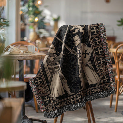 Medieval Knights Tapestry Design on Decorative Blanket