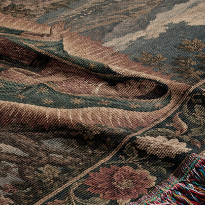 CalmNestStyle Our Lady of Guadalupe at Tepeyac jacquard woven blanket