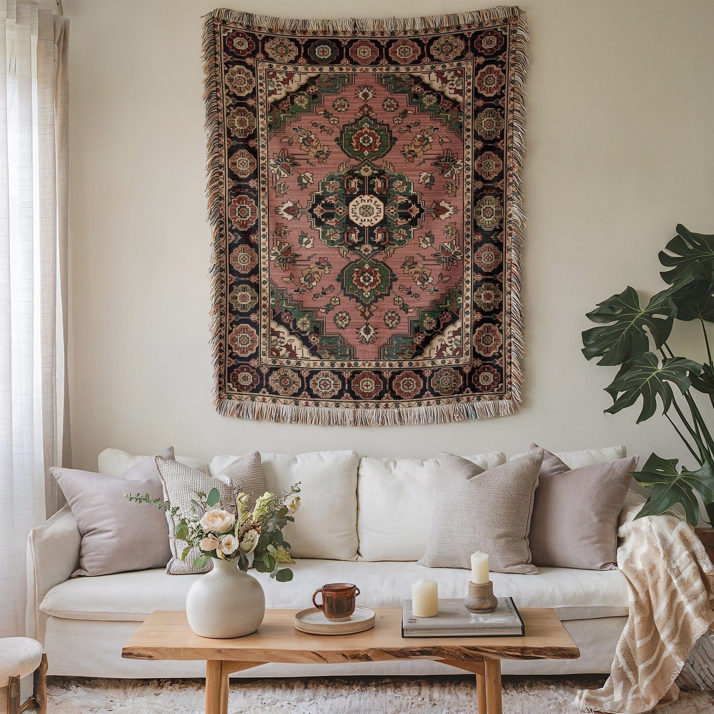 Elegant Floral Tapestry for Stylish Home Decor Wall Art