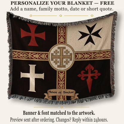 MyDesigns Ancient Orders I Night jacquard woven blanket
