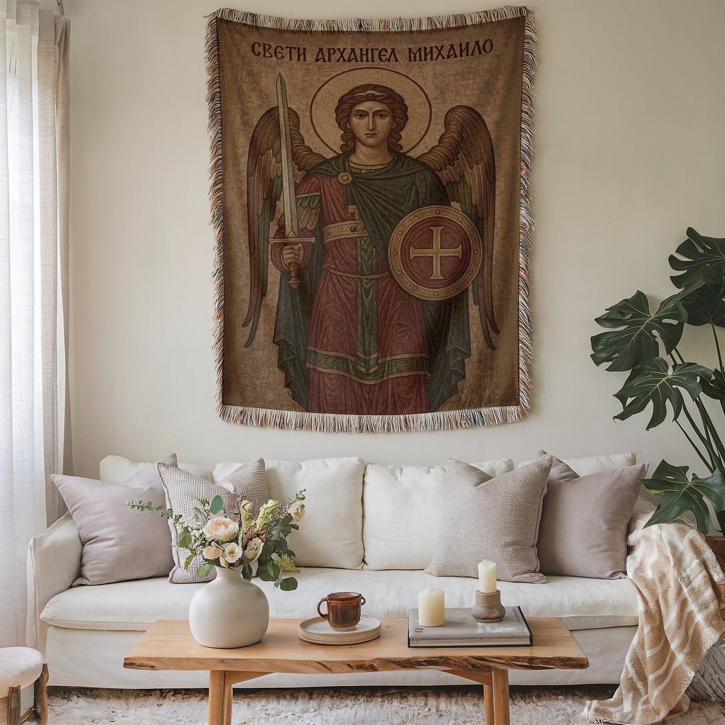 Archangel Michael Tapestry Wall Hanging Decor