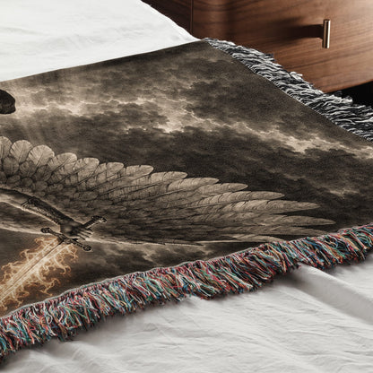 CalmNestStyle Saint Michael Defend Us in Battle jacquard woven blanket