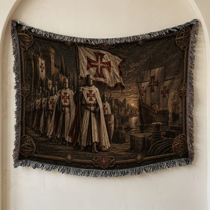 MyDesigns Order of Christ – The Caravel at the Quay jacquard woven blanket