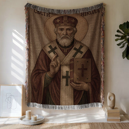 Saint Nicholas Religious Wall Hanging Tapestry