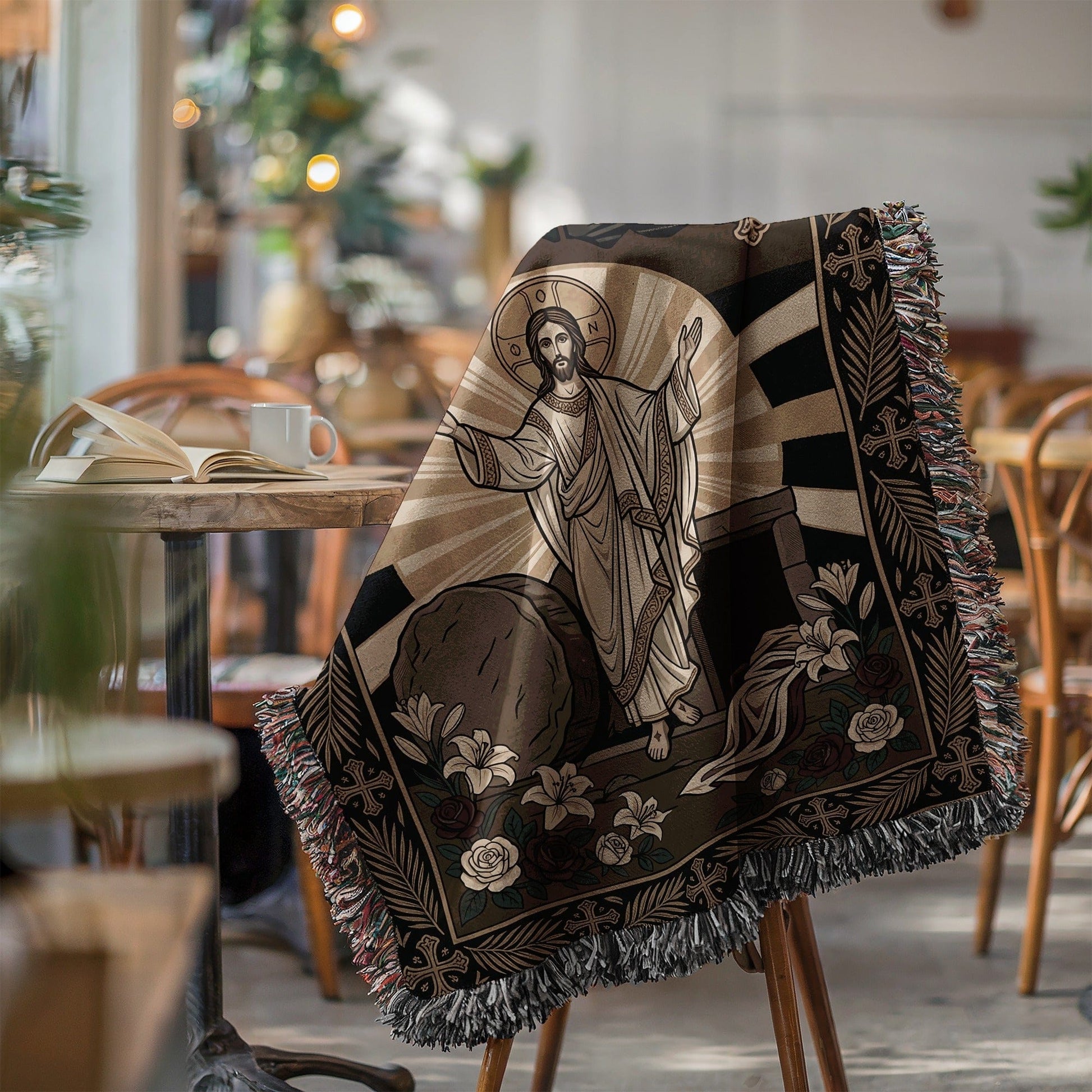 Religious Icon Jesus Christ Blanket for Home Decor