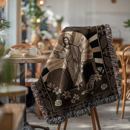 Religious Icon Jesus Christ Blanket for Home Decor