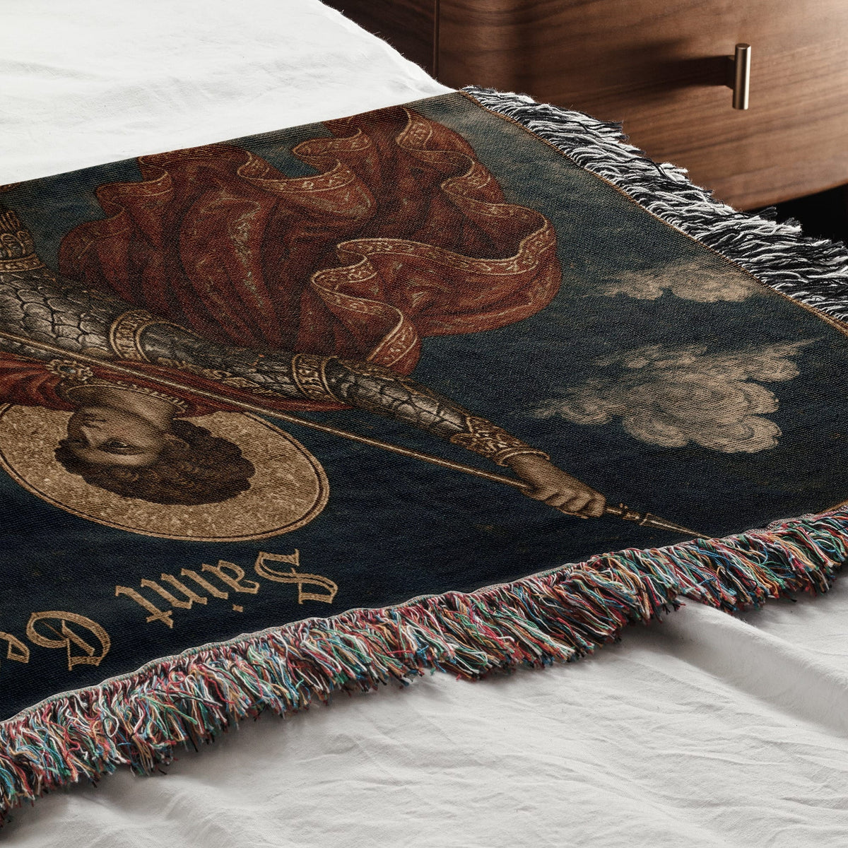 CalmNestStyle Saint George The Arched Icon jacquard woven blanket