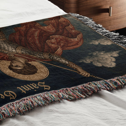 CalmNestStyle Saint George The Arched Icon jacquard woven blanket