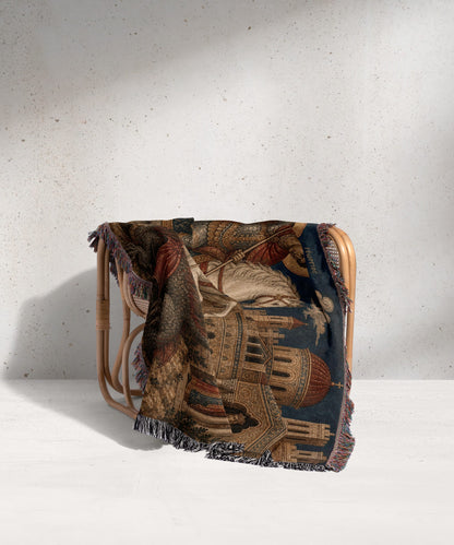 CalmNestStyle Saint George Byzantine Icon jacquard woven blanket