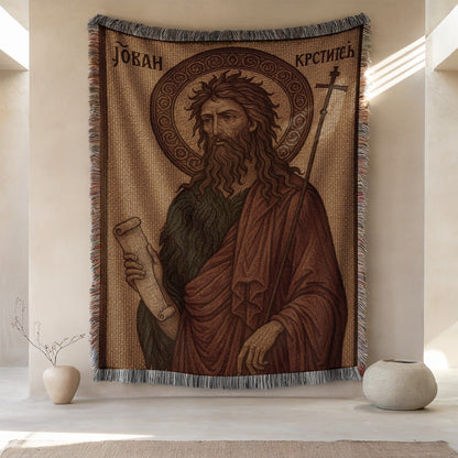 Intricately Detailed Religious Iconography Tapestry