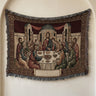 Mystical Supper Horizontal Tapestry - Red Cream Orthodox Icon