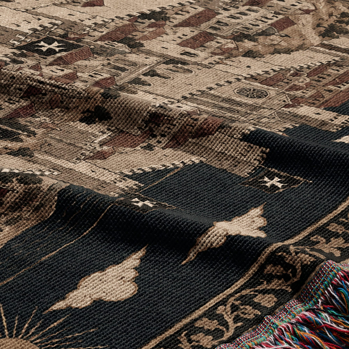 CalmNestStyle Crusader Harbor Siege I Camp Before the Walls jacquard woven blanket