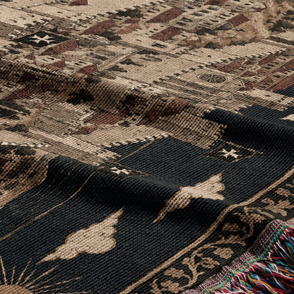 CalmNestStyle Crusader Harbor Siege I Camp Before the Walls jacquard woven blanket