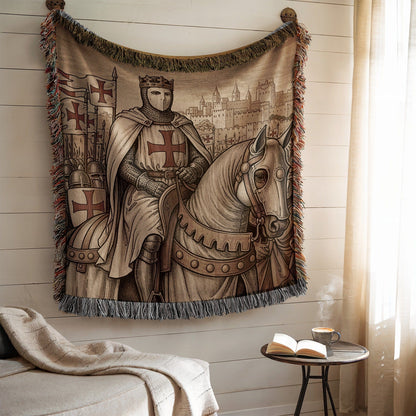 Medieval Knight and Horse Tapestry Wall Hanging Art