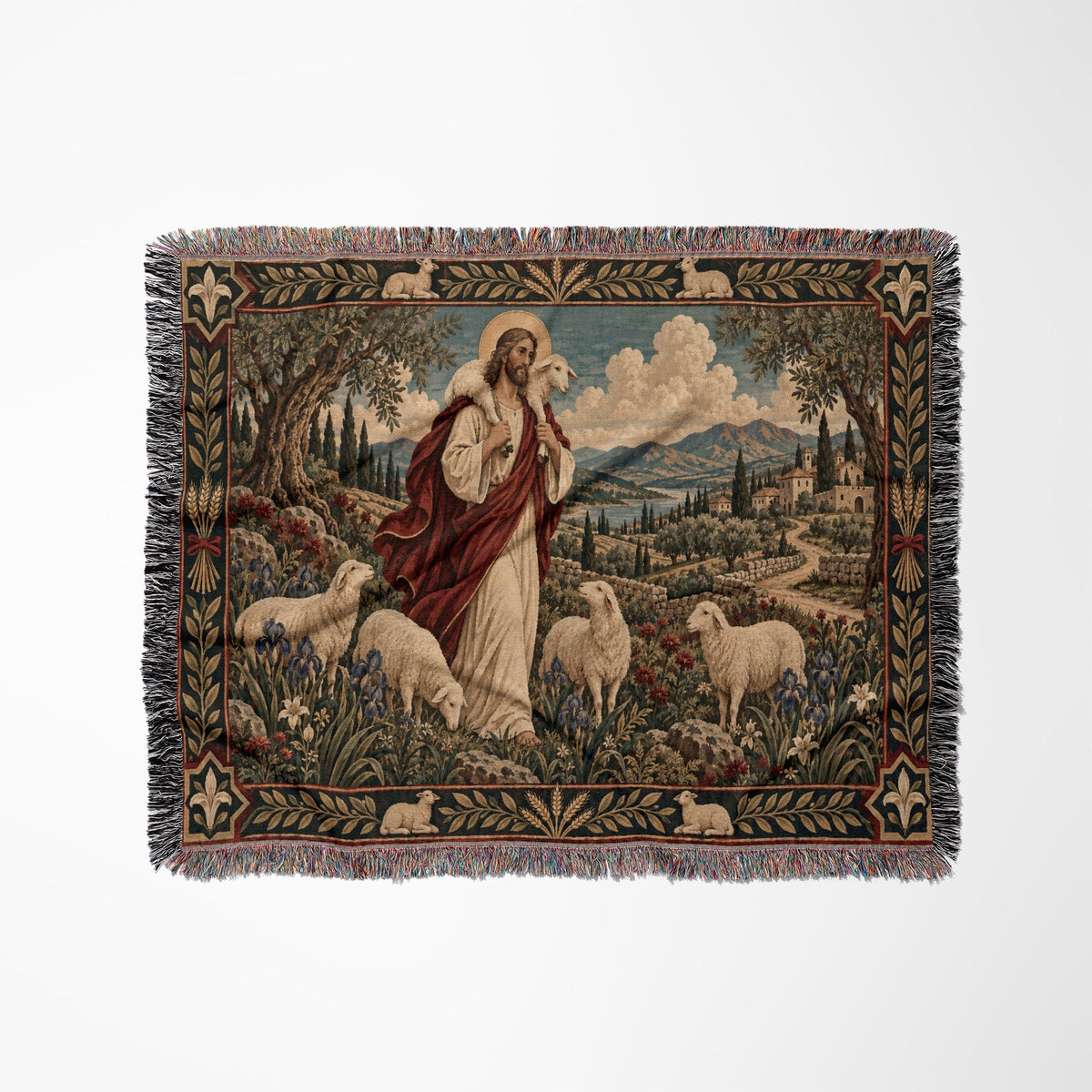 CalmNestStyle The Good Shepherd jacquard woven blanket
