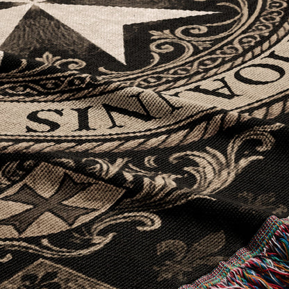 CalmNestStyle Sigillum Hospitalis Sancti Ioannis Maltese Cross Woven Blanket jacquard woven blanket