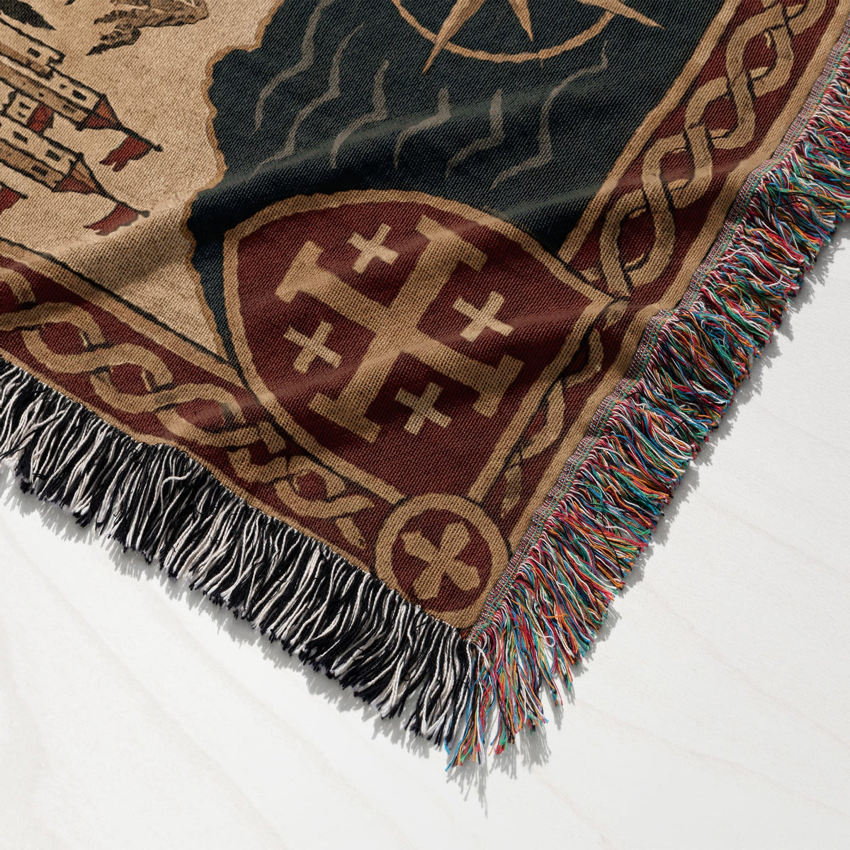 CalmNestStyle Crusader Sea Route Map I Fleet to the Holy Land jacquard woven blanket