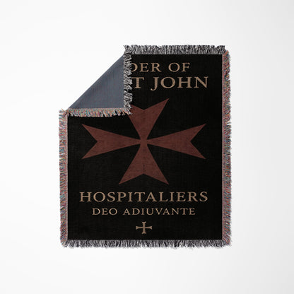 CalmNestStyle Order of Saint John Deo Adiuvante Hospitallers Dark Woven Blanket jacquard woven blanket