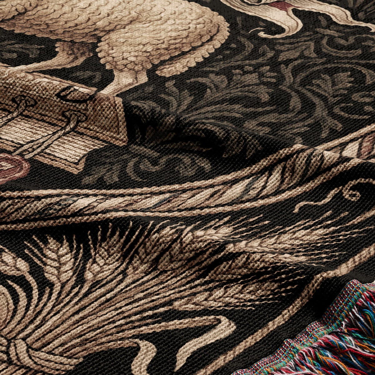 CalmNestStyle Divine Lamb & Dove Tapestry Woven Blanket jacquard woven blanket