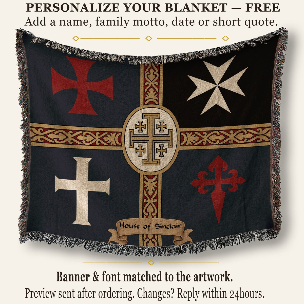MyDesigns Ancient Orders I Royal Navy jacquard woven blanket