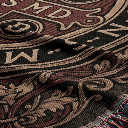 CalmNestStyle Ornate Benedictine Cross Woven Blanket jacquard woven blanket