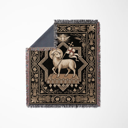 CalmNestStyle Agnus Dei Sacred Art Woven Blanket jacquard woven blanket