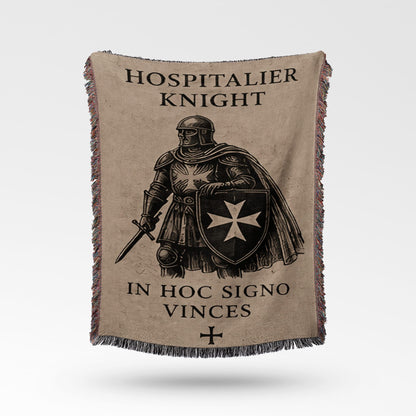 CalmNestStyle Hospitaller Knight In Hoc Signo Vinces Sepia Woven Blanket jacquard woven blanket