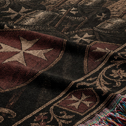 CalmNestStyle Great Siege of Malta Hospitaller Woven Blanket jacquard woven blanket