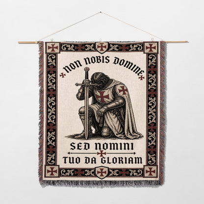 CalmNestStyle Non Nobis Domine Templar Knight Woven Blanket jacquard woven blanket