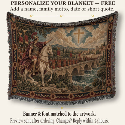 CalmNestStyle Constantine Vision of the Cross jacquard woven blanket